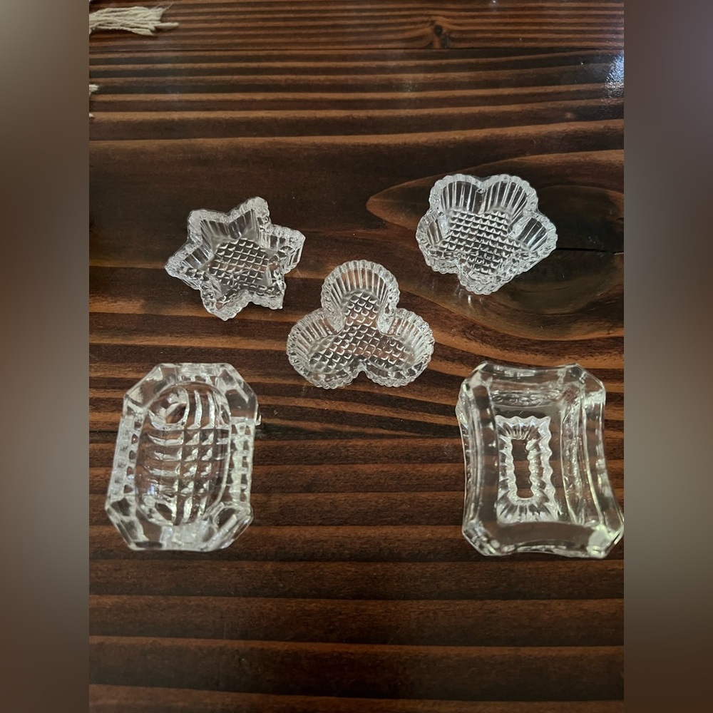 Antique salt cellar dip glasses set of 5